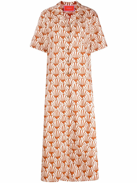 Ventaglio-Print Bowling Dress