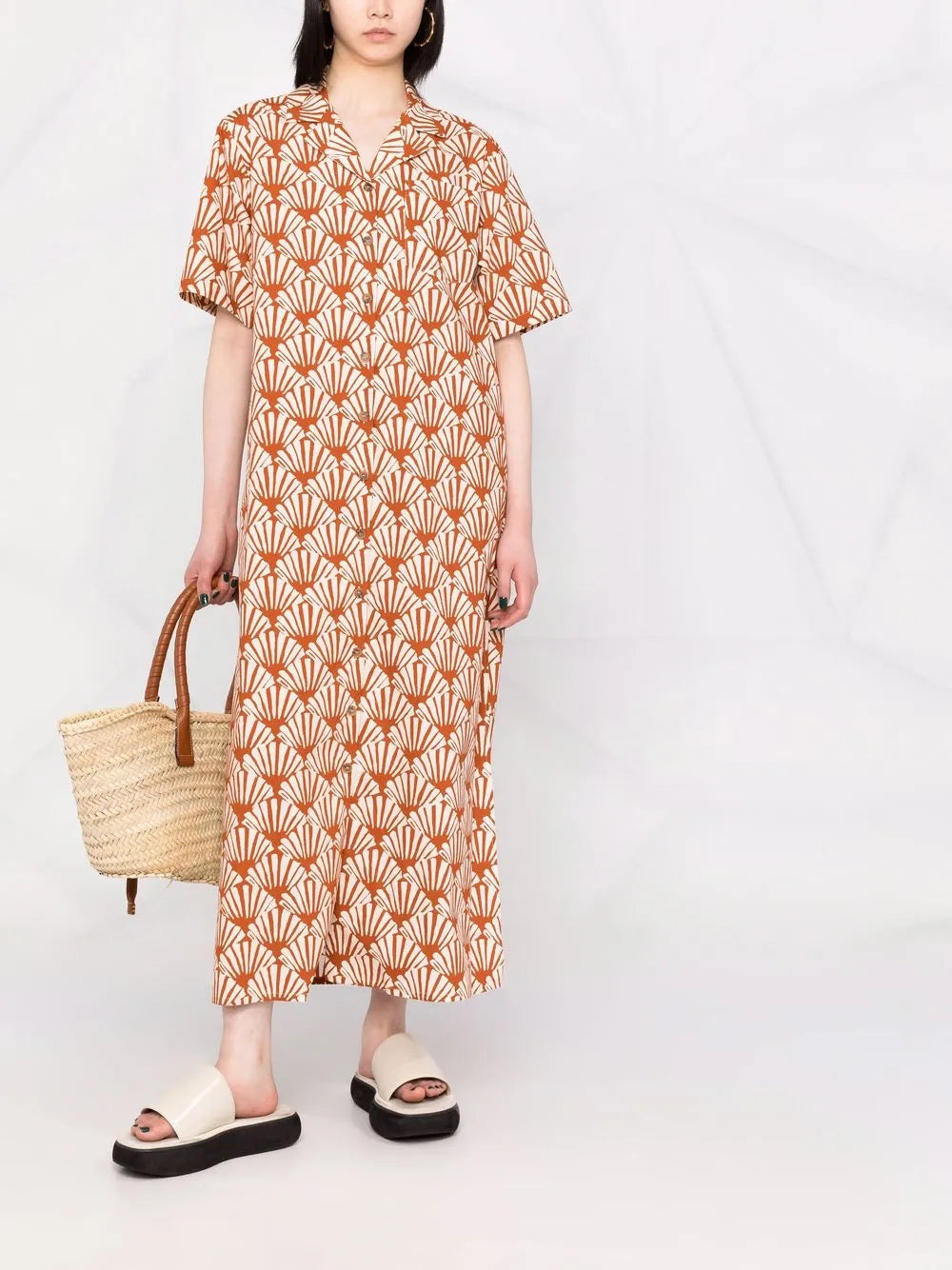 Ventaglio-Print Bowling Dress