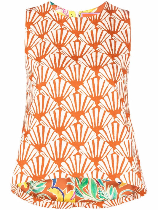 La Scala Shell-Print Top