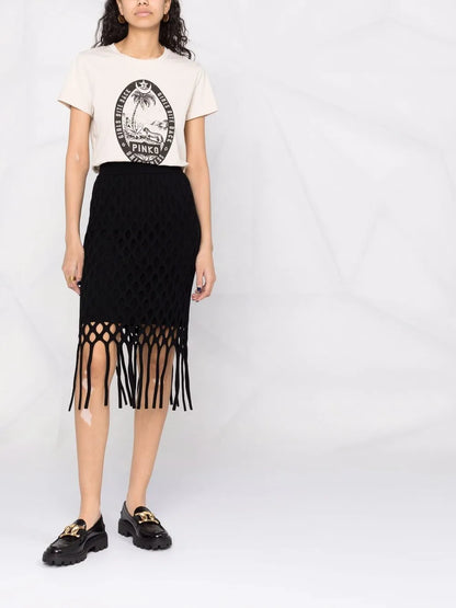 Macramé Fringed Skirt