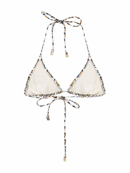 Wave-Print Bikini Top