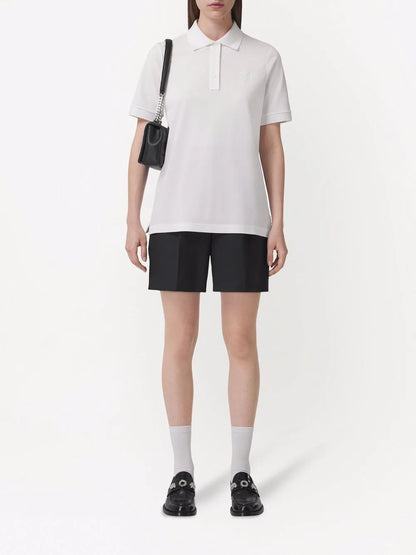 Tb Monogram Cotton Polo Shirt