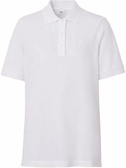 Tb Monogram Cotton Polo Shirt