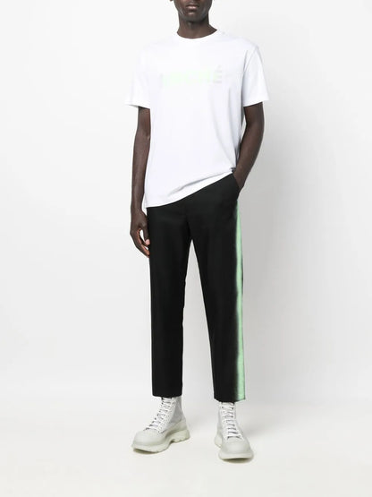 Side-Stripe Straight-Leg Trousers
