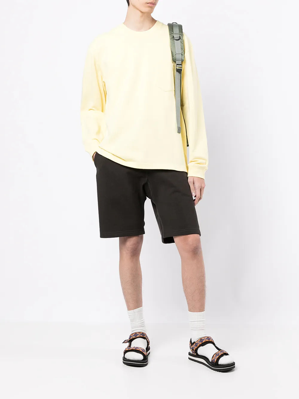 Drawstring-Waist Cotton Track Shorts