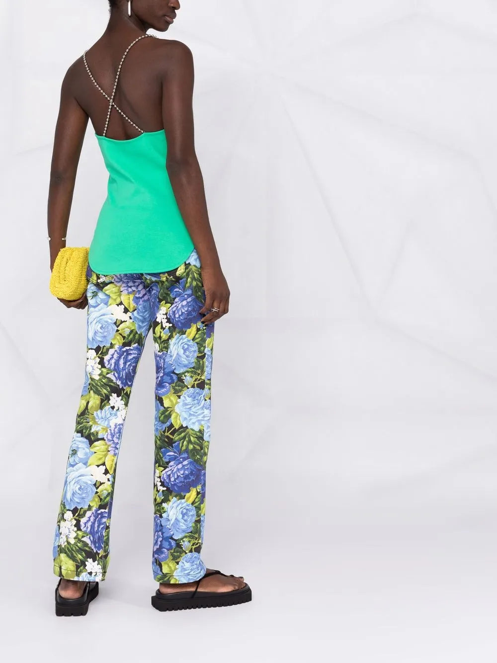 Chain-Detail Square-Neck Top