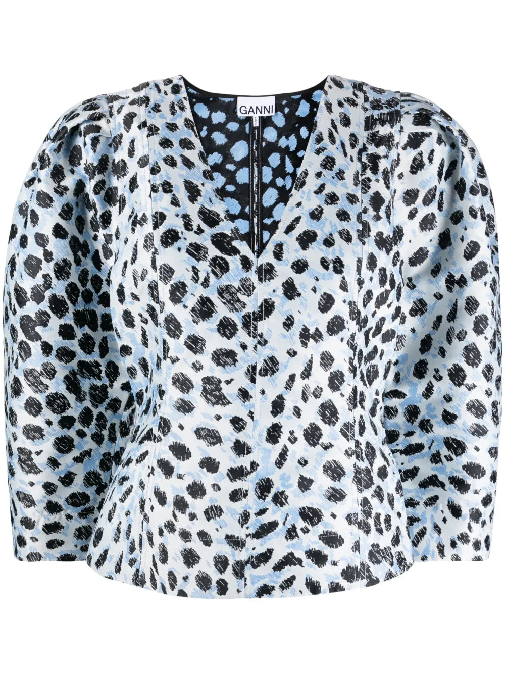 Leopard-Print Puff-Sleeve Top