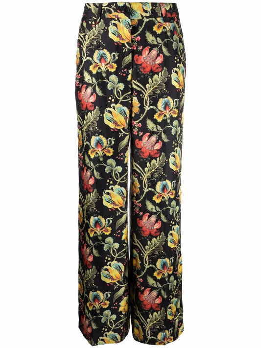 Floral-Print Straight-Leg Trousers