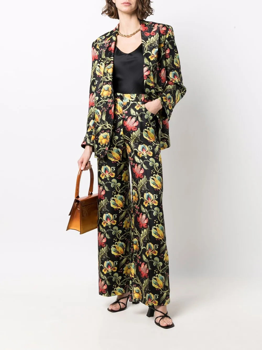 Floral-Print Straight-Leg Trousers