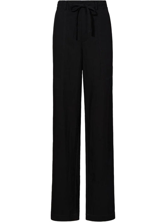 Drawstring Straight-Leg Trousers
