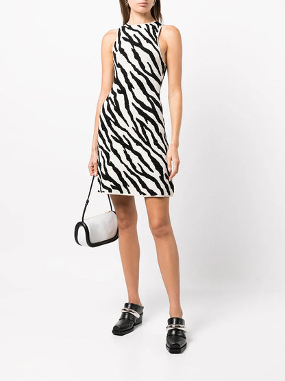 Tiger-Print Knit Mini Dress