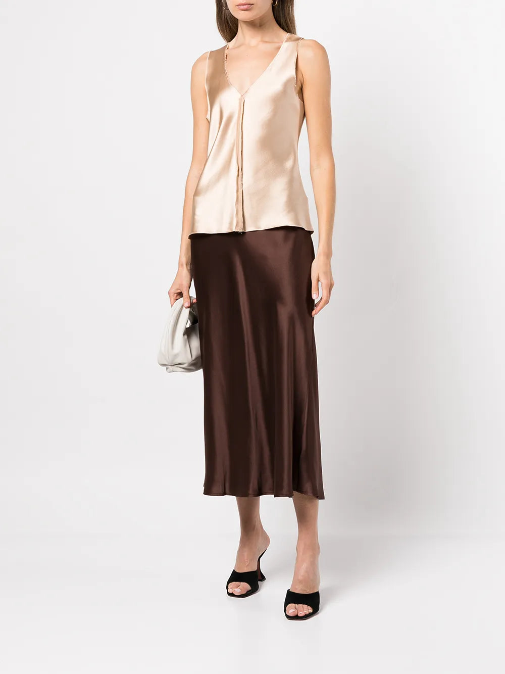 Silk Raw-Edge Tank Top