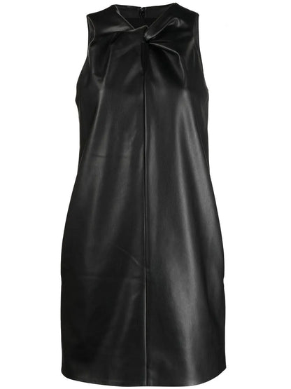Twist-Front Sleeveless Dress