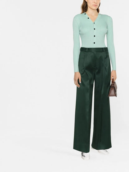 Crepe Wide-Leg Trousers