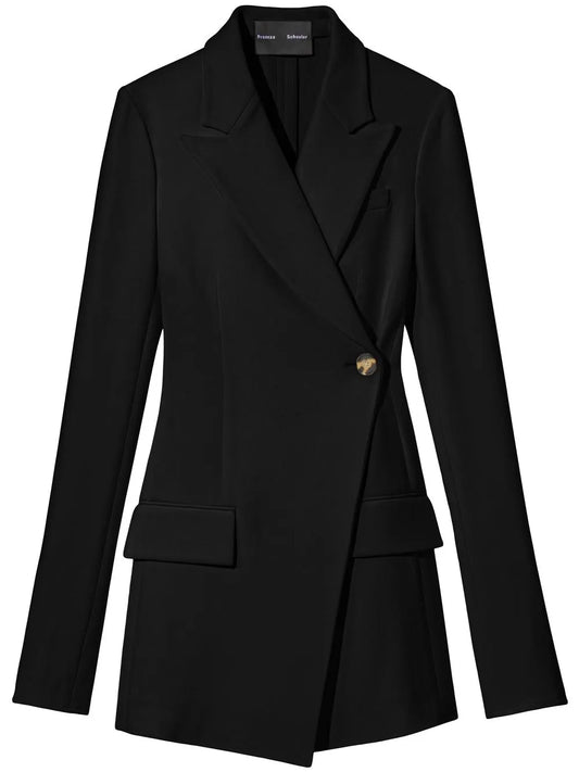 Double-Breasted Peak-Lapel Blazer