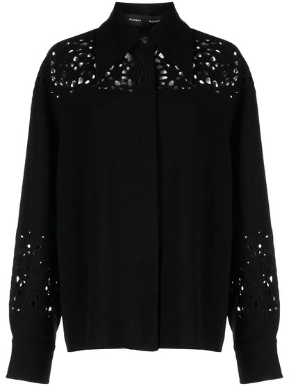 Broderie Anglaise Crepe Shirt