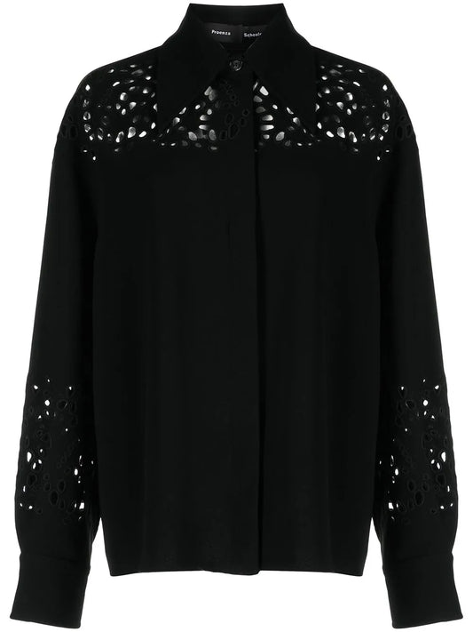 Broderie Anglaise Crepe Shirt