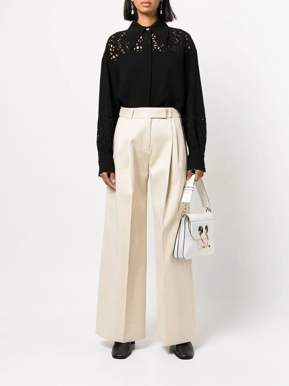 Broderie Anglaise Crepe Shirt