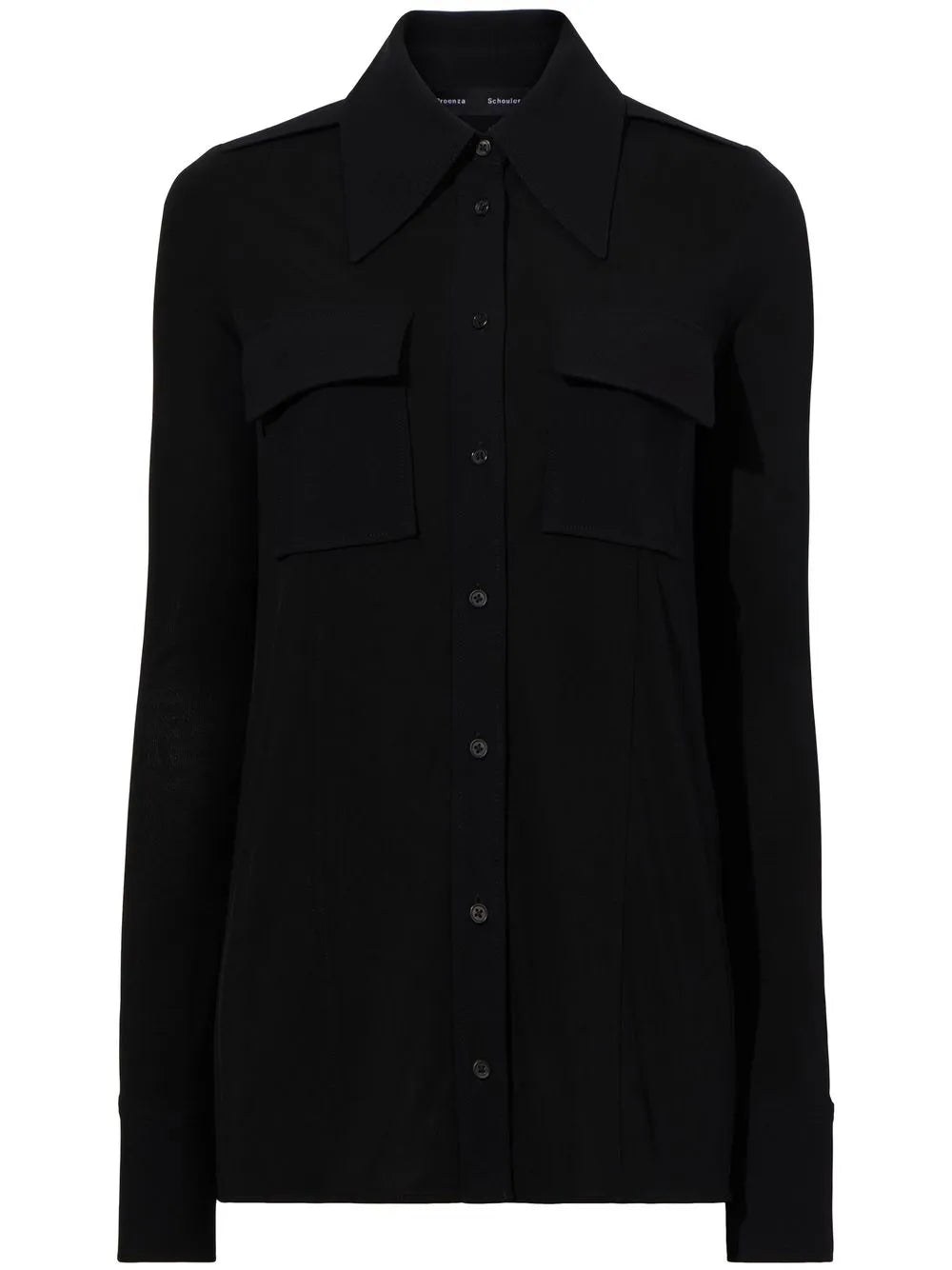 Pointed-Collar Button-Up Shirt