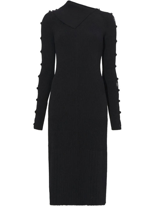 Micro-Ribbed Midi Dress
