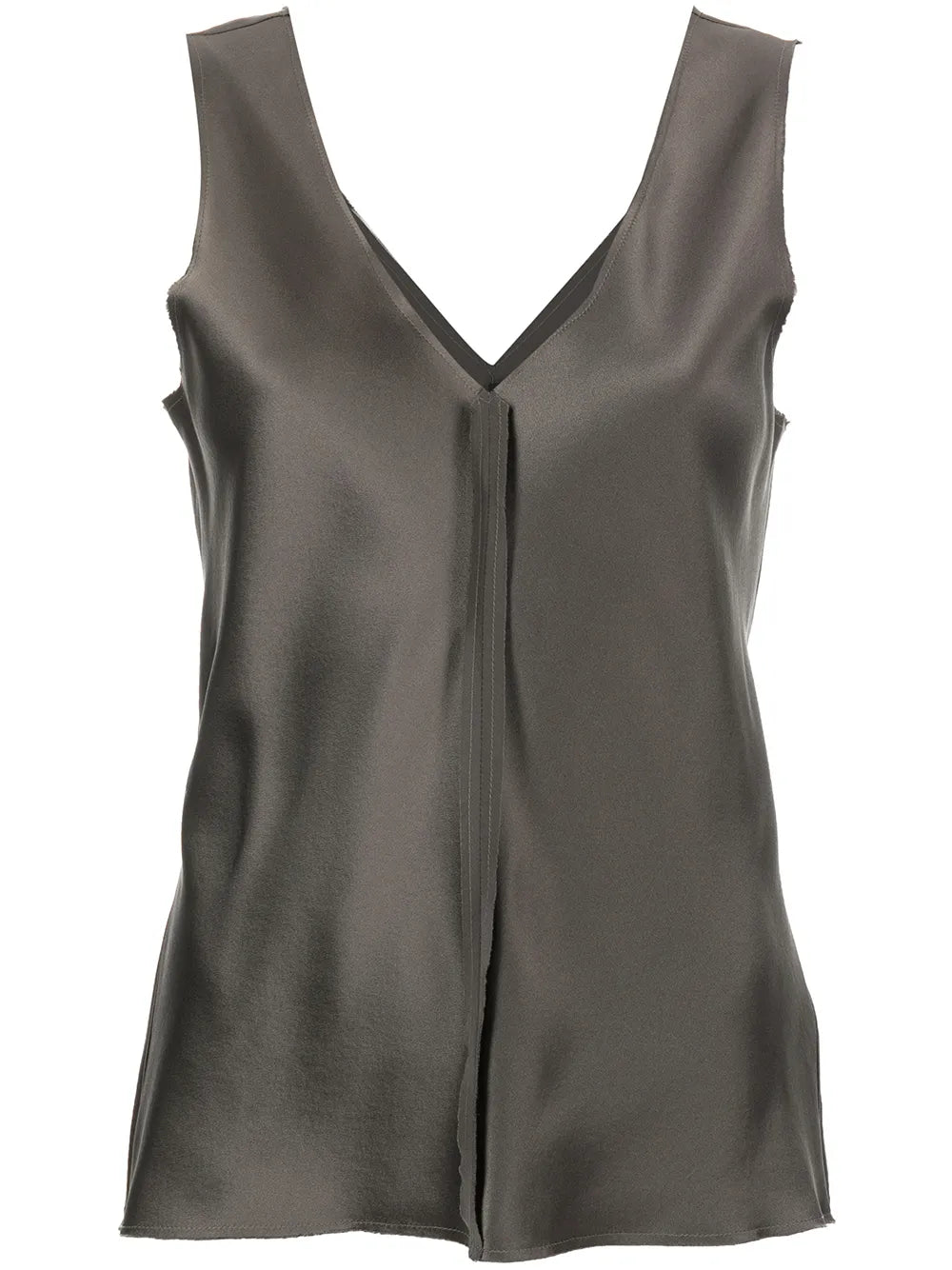 Silk Raw-Edge Tank Top