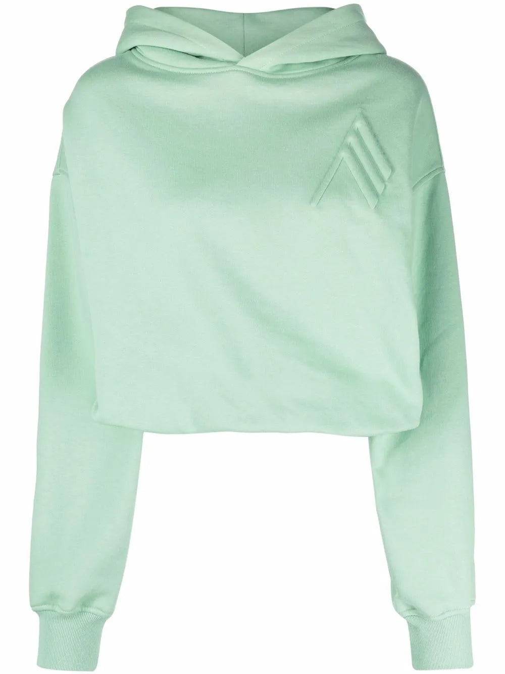 Cropped Embroidered-Motif Hoodie