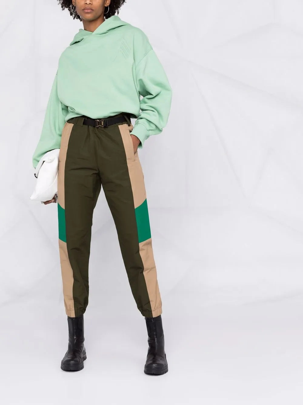 Cropped Embroidered-Motif Hoodie