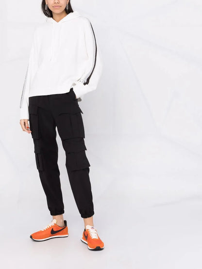 Side-Stripe Knitted Hoodie