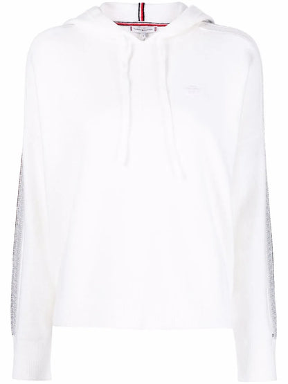 Side-Stripe Knitted Hoodie