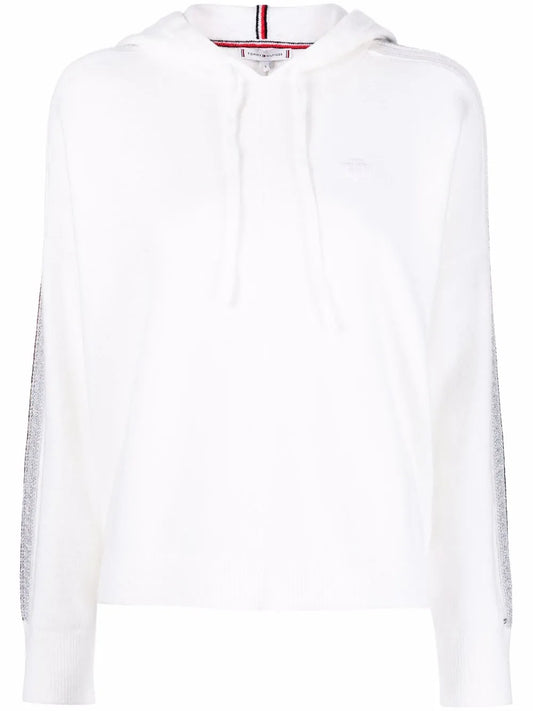 Side-Stripe Knitted Hoodie