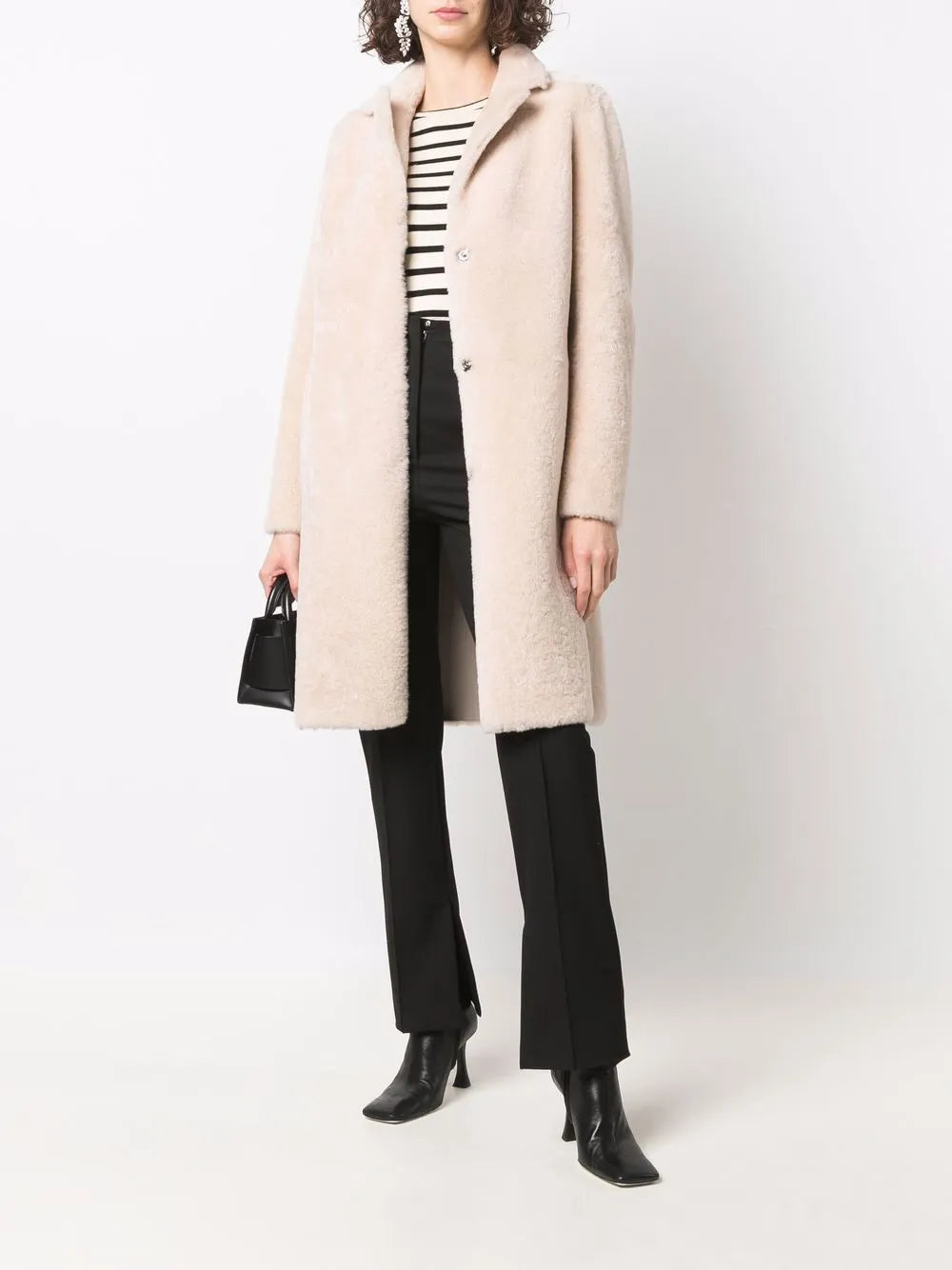 Single-Breasted Shearling Coat