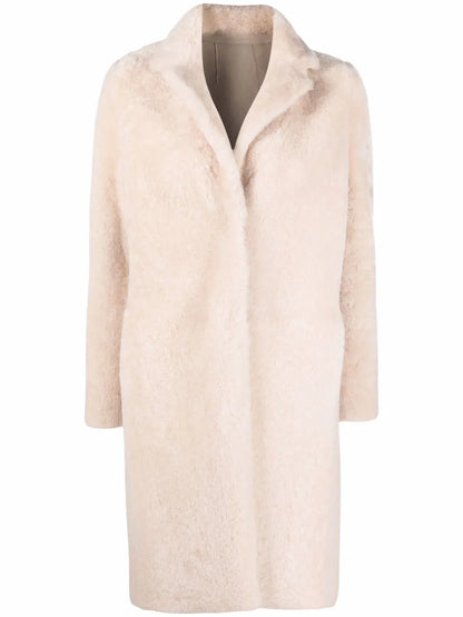 Single-Breasted Shearling Coat