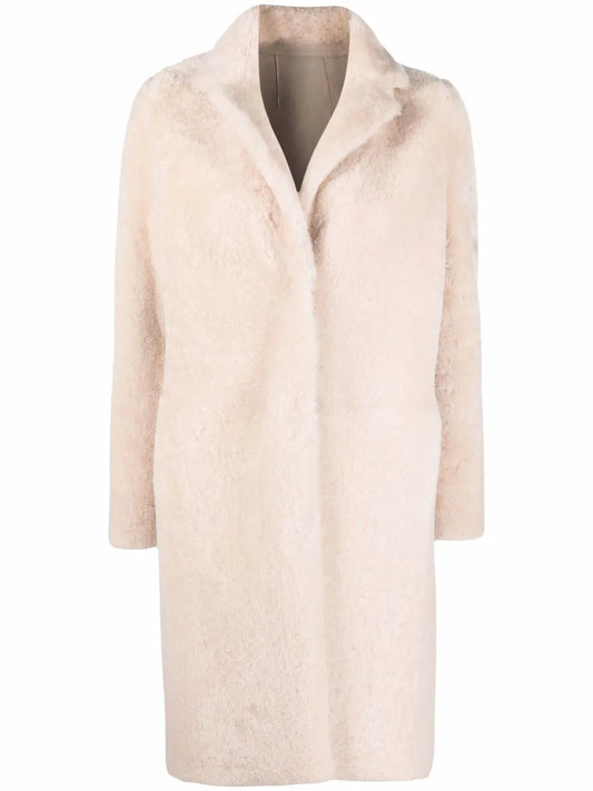 Single-Breasted Shearling Coat