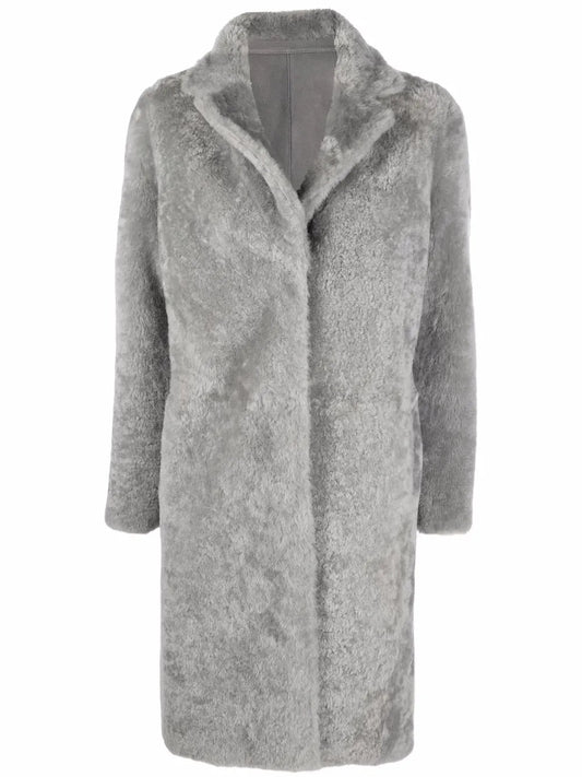 Single-Breasted Shearling Coat