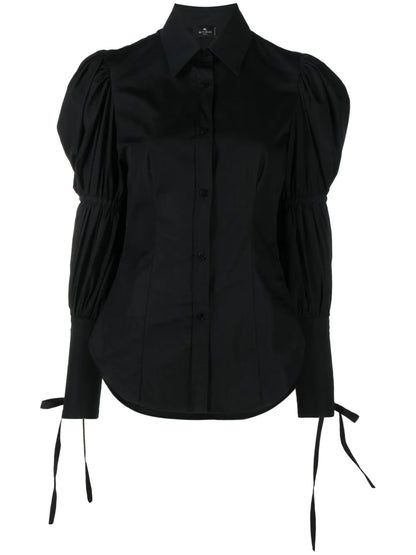 Puff-Sleeve Cotton Shirt