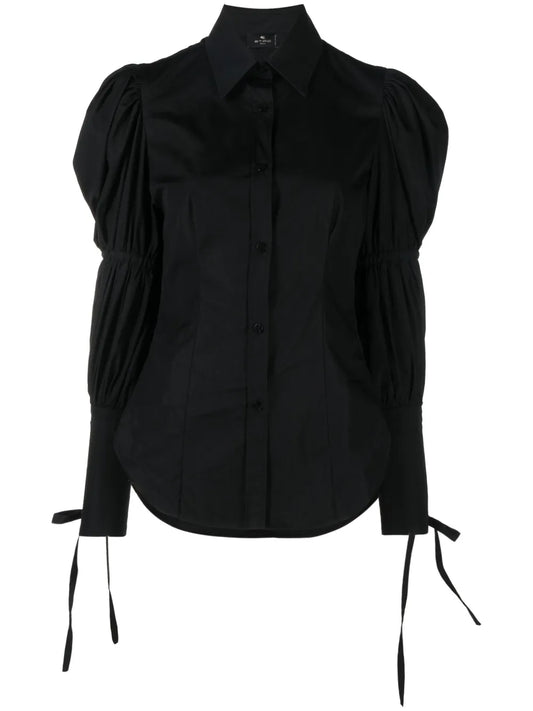 Puff-Sleeve Cotton Shirt