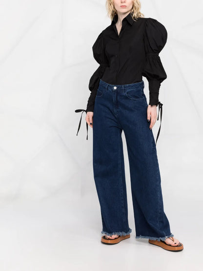 Puff-Sleeve Cotton Shirt