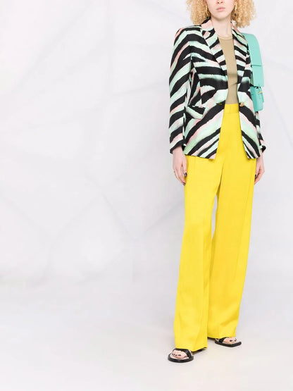 Zebra-Print Silk Blazer