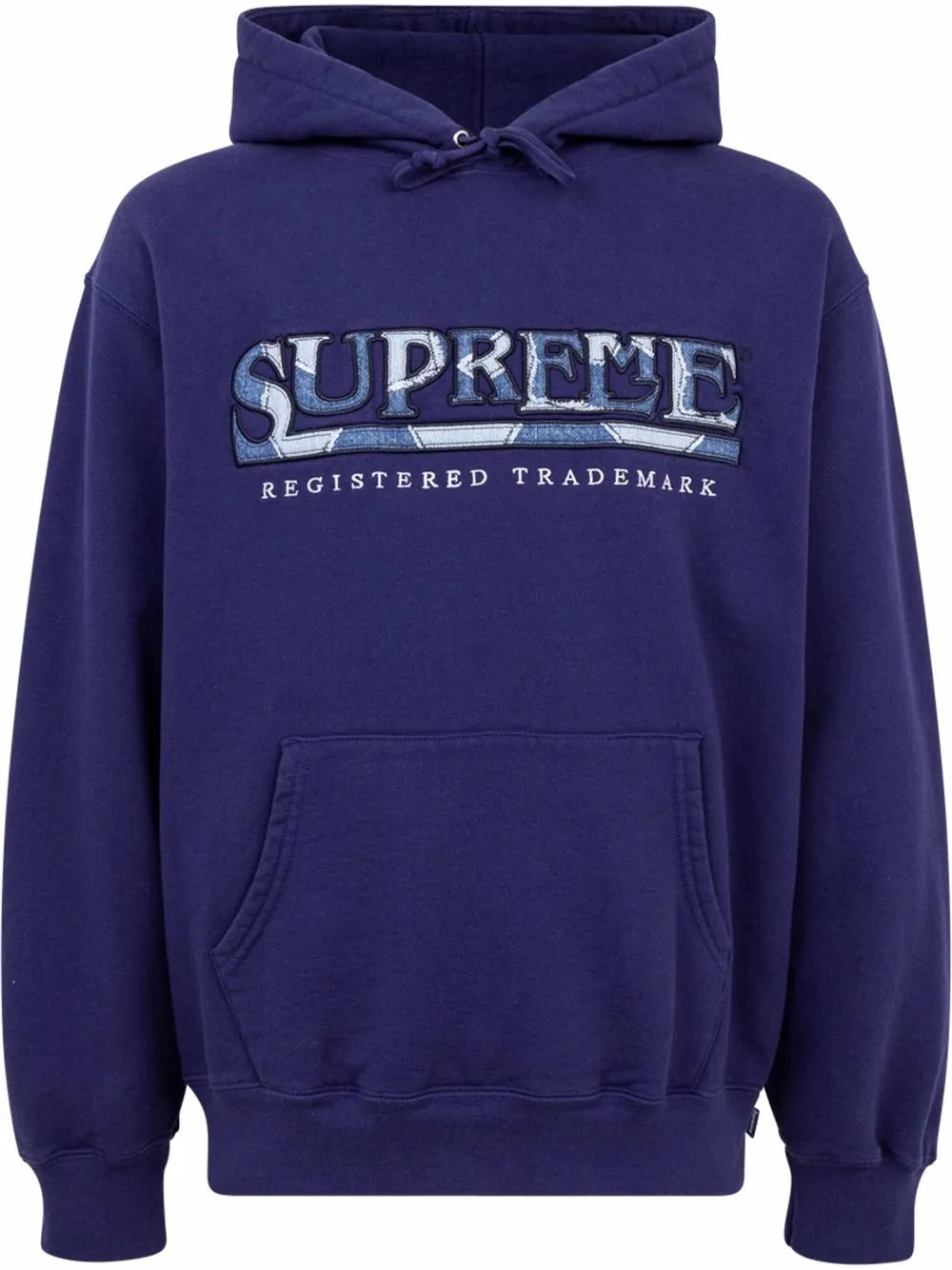 Denim-Print Logo Hoodie