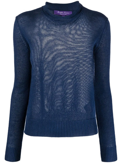 Ribbed-Knit Long-Sleeved Pullover