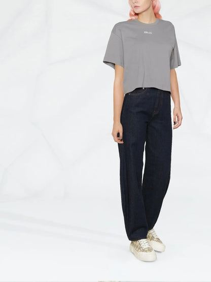 Logo Print Cropped T-Shirt