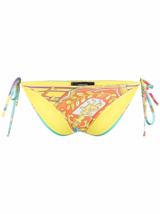 Baroque Pattern-Print Bikini Bottoms