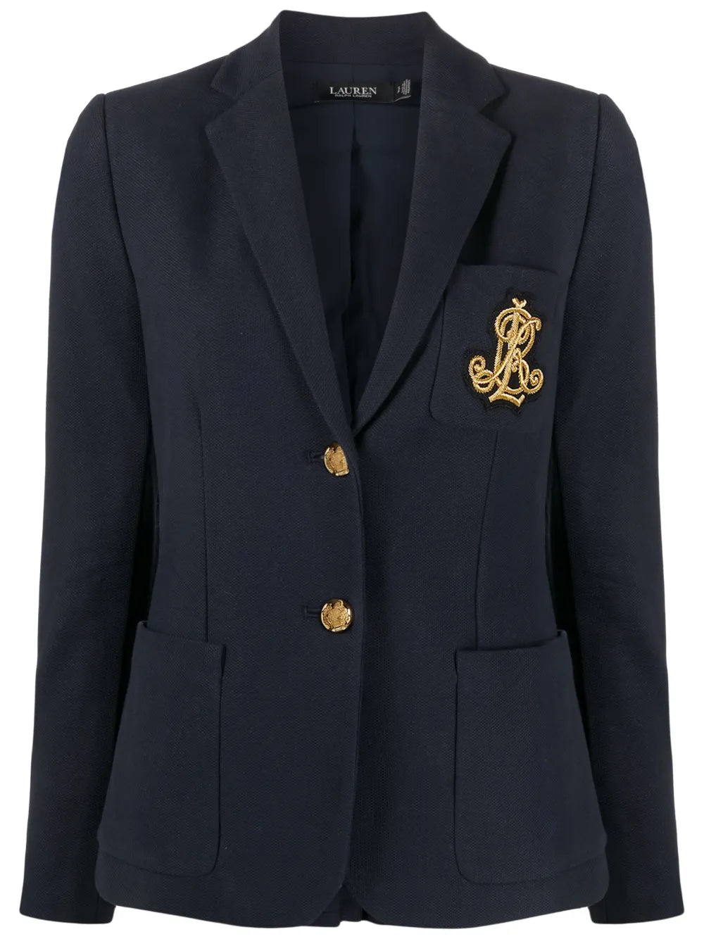 Embroidered-Logo Single-Breasted Blazer