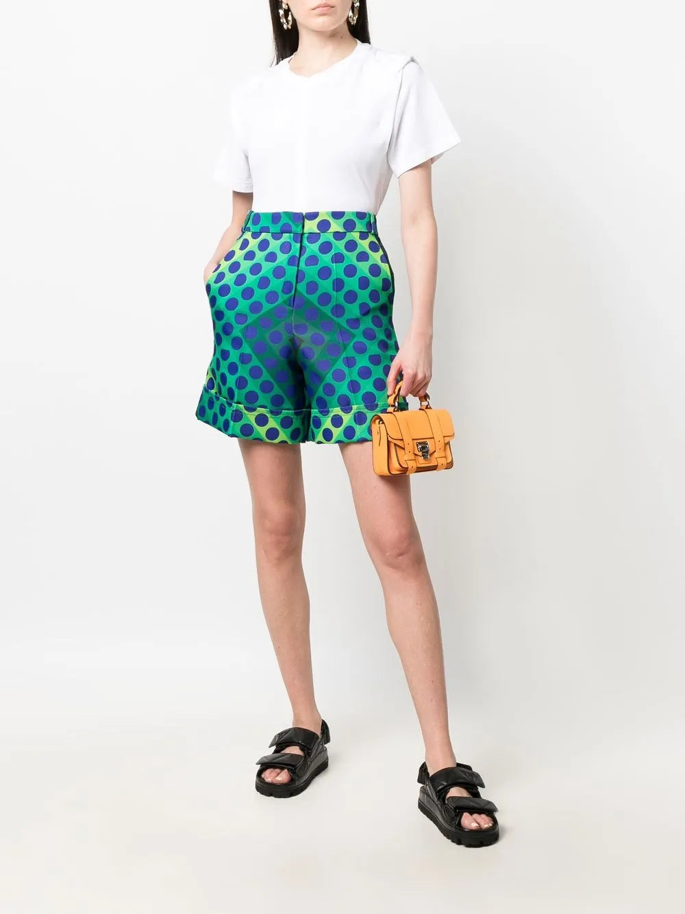 High-Waisted Graphic-Print Shorts