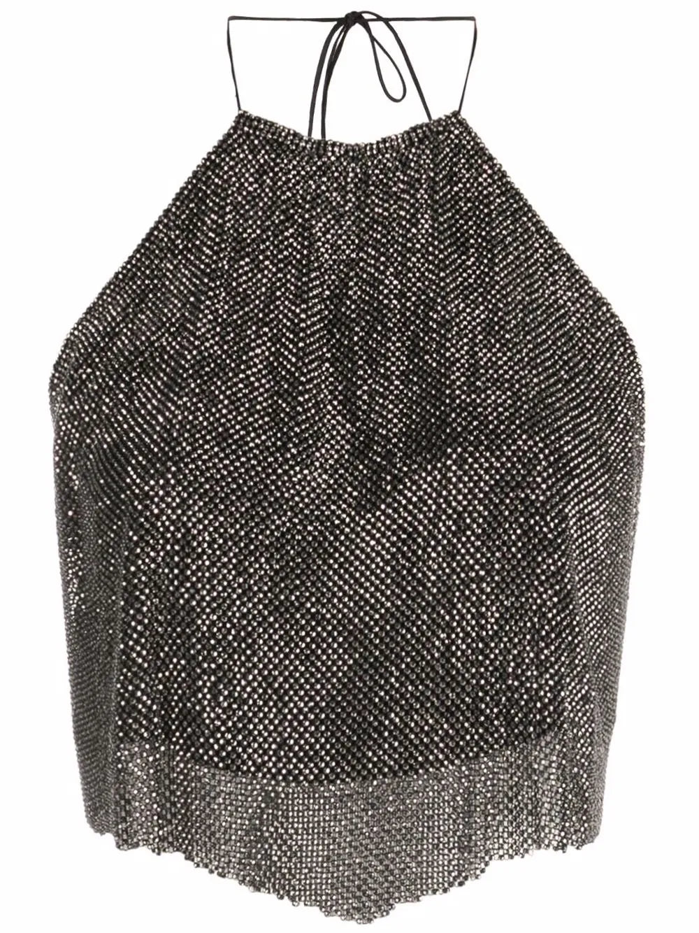 Metallic Halterneck Backless Blouse