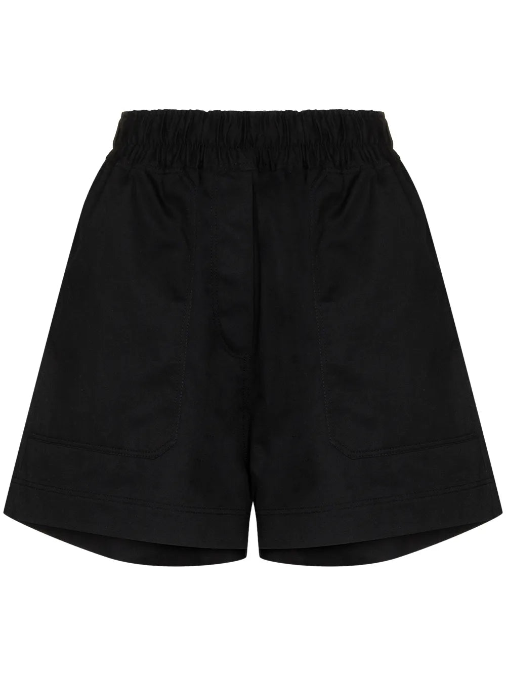 Drill Elasticated-Waist Shorts