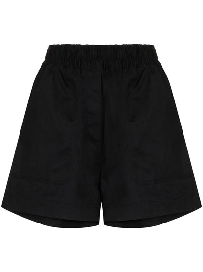 Drill Elasticated-Waist Shorts