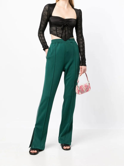 Piped-Trim Track Pants
