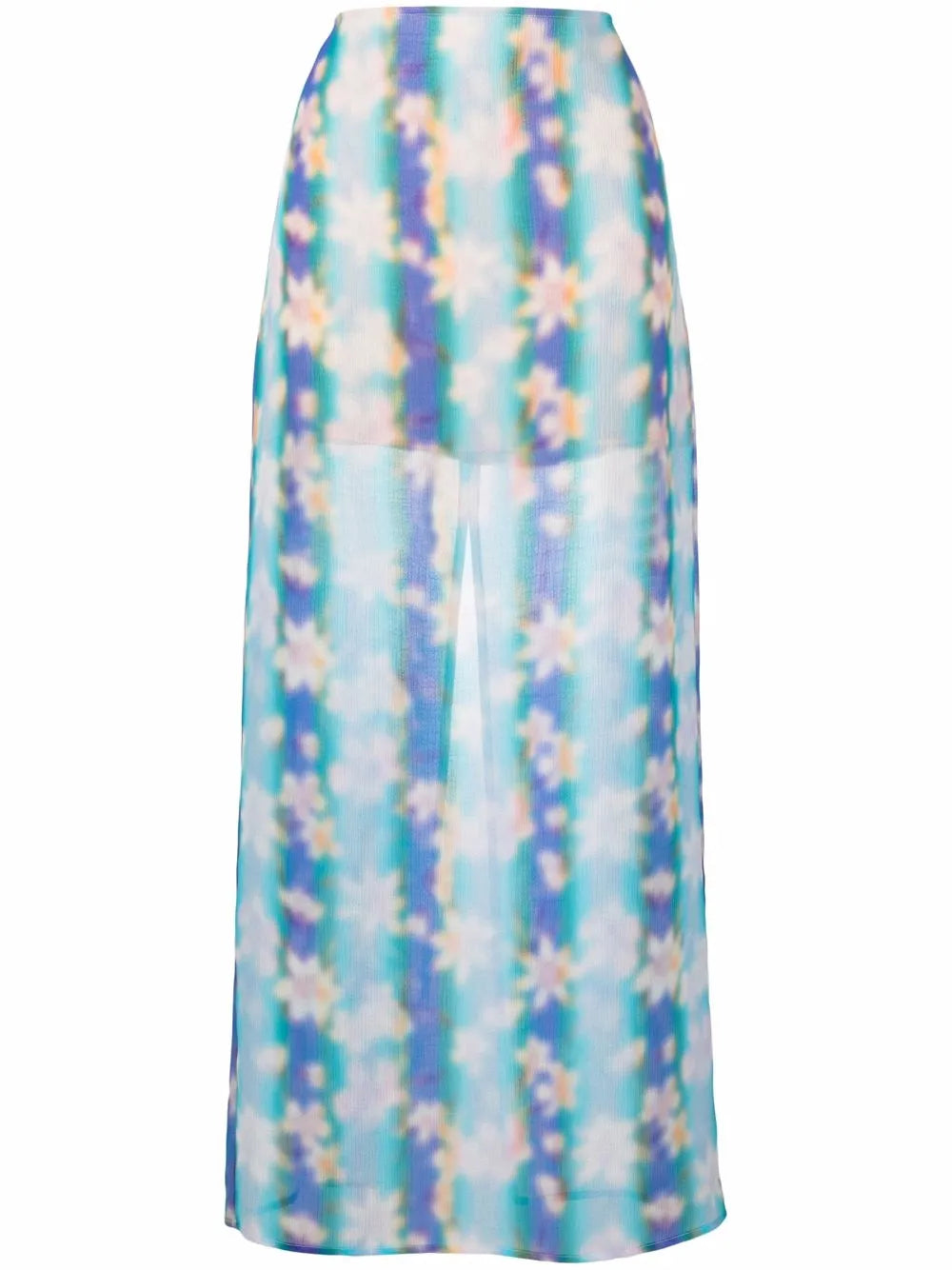 Floral-Print Straight Maxi Skirt