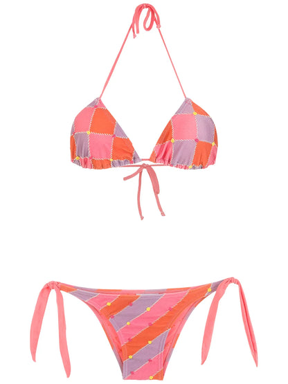 Checked Bikini Set